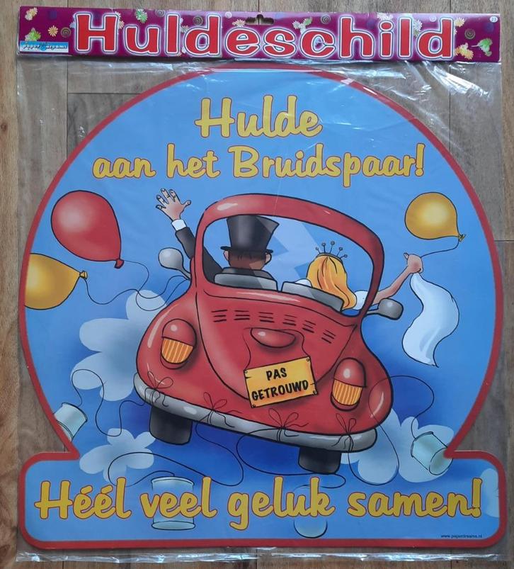 Huldeschild en Vlaggenlijn   -Bruidspaar-    ( Nieuw ), Hobby en Vrije tijd, Feestartikelen, Nieuw, Versiering, Geboorte of Huwelijk