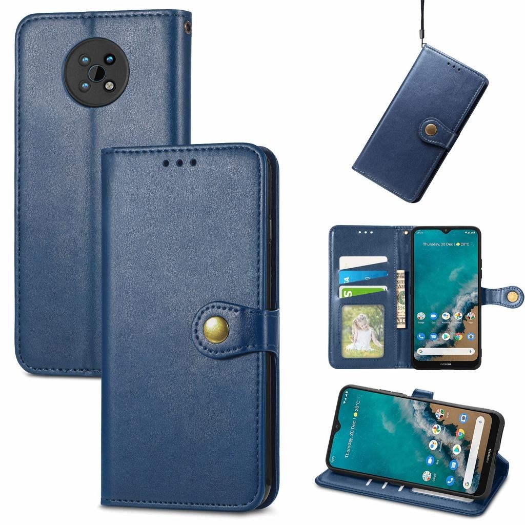 Luxe Wallet Case + Screenprotector voor Nokia G50 _ Blauw, Telecommunicatie, Verzenden, Nieuw, Hoesje of Tasje