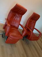 2 relaxstoelen electrisch zit lig leer, Huis en Inrichting, Fauteuils, Ophalen, Gebruikt, 75 tot 100 cm, Leer