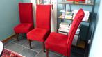 4 eetkamerstoelen, Huis en Inrichting, Stoelen, Ophalen, Gebruikt, Vier, Rood