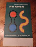 Affiche Internationale Tentoonstelling Het Atoom 195, Verzamelen, Ophalen of Verzenden, Gebruikt, A1 t/m A3, Overige onderwerpen