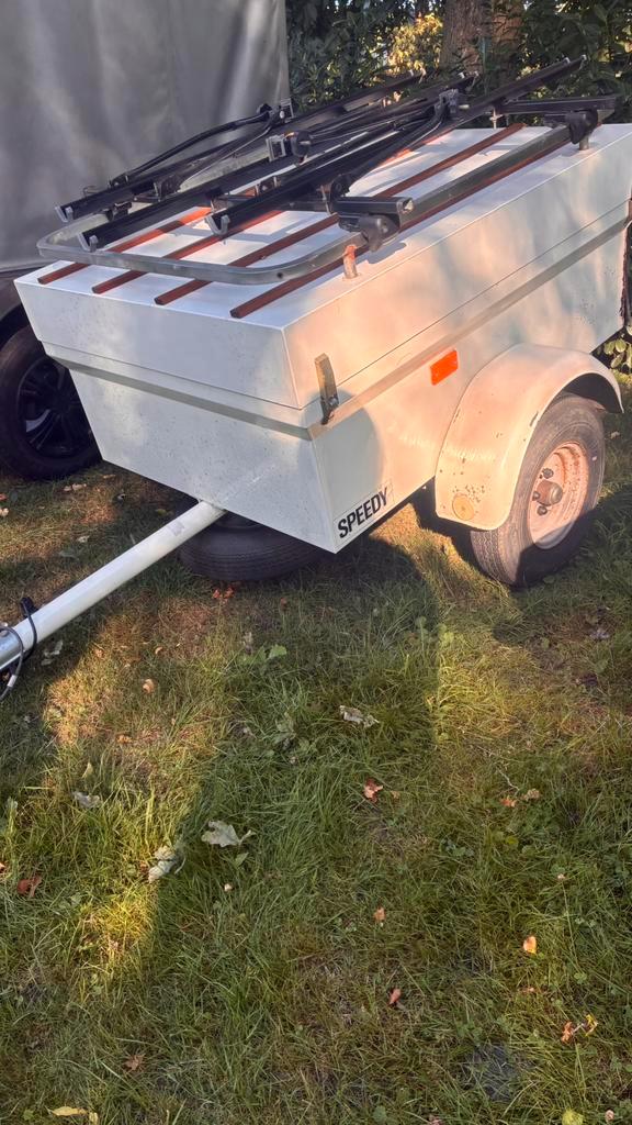 Bagagewagen met deksel incl fietsendrager ruimte dakkoffer, Auto diversen, Aanhangers en Bagagewagens, Zo goed als nieuw, Ophalen of Verzenden