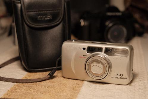 Minolta Riva Zoom 150 Analoog met tas, Audio, Tv en Foto, Fotocamera's Analoog, Gebruikt, Compact, Minolta, Ophalen of Verzenden