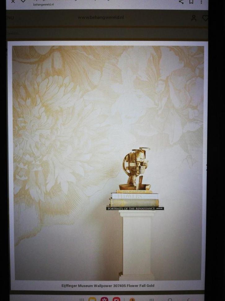 Eijffinger museum Flower fall gold, Huis en Inrichting, Stoffering | Behang, Ophalen