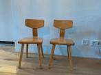 2 vintage Schilte houten schoolstoeltjes, Huis en Inrichting, Stoelen, Ophalen, Gebruikt, Twee, Bruin