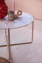 Marmeren Salontafel - Messing Onderstel 70cm, Huis en Inrichting, Tafels | Bijzettafels, Overige materialen, Rond, 55 tot 75 cm