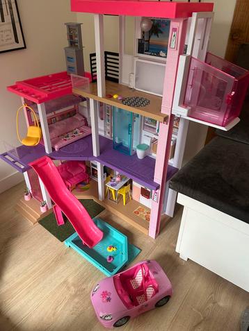 Barbie Droomhuis met zwembad en glijbaan. Compleet met Auto! beschikbaar voor biedingen