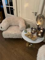 NIEUWE harige FAUTEUIL ARMSTOEL champagne onderstel, Pietseweg 13A Oud Gastel, 75 tot 100 cm, Ophalen of Verzenden, Metaal