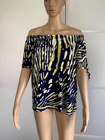 i407 Nieuw: Marble maat 42=L top shirt off schoulders blauw beschikbaar voor biedingen