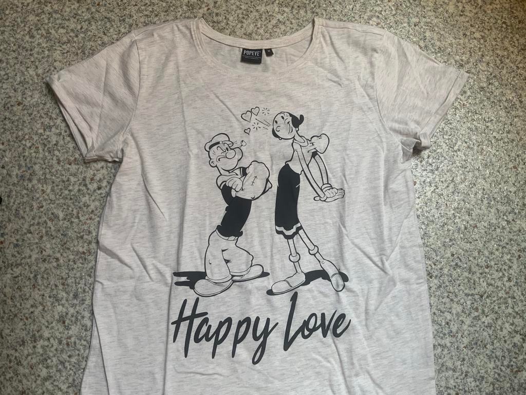 Popeye en Olijfje shirt mt M, Maat 38/40 (M), Wit, Ophalen of Verzenden, Zo goed als nieuw