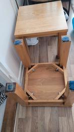 Eiken Stoelen & Bijzettafeltjes - Set, Huis en Inrichting, Tafels | Bijzettafels, 45 tot 60 cm, Minder dan 55 cm, Gebruikt, Vierkant