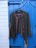 MISS ETAM BOHO WESTERN FRANJE JASJE MET BORDUUR MT 50-, Overige kleuren, Ophalen of Verzenden, Zo goed als nieuw, Jasje of Colbert