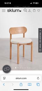 2 Sklum Bianca gestoffeerde eiken eetkamerstoelen, Huis en Inrichting, Stoelen, Ophalen of Verzenden, Zo goed als nieuw