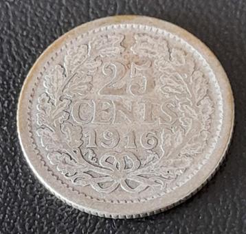 Nederland 25 cent 1916 (lot 1) beschikbaar voor biedingen