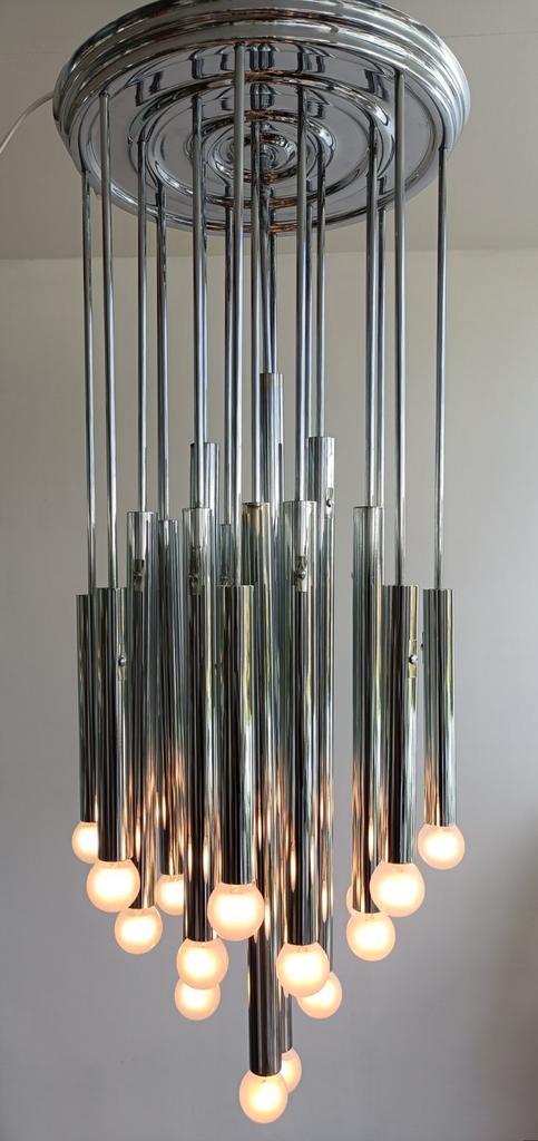 Sciolari kroonluchter, Huis en Inrichting, Lampen | Kroonluchters, Zo goed als nieuw, Metaal, Overige materialen, Ophalen