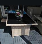 Mooie tuin tafel,zwart glas ,tuintafel, Tuin en Terras, Tuinsets en Loungesets, Ophalen, Zo goed als nieuw, Aluminium