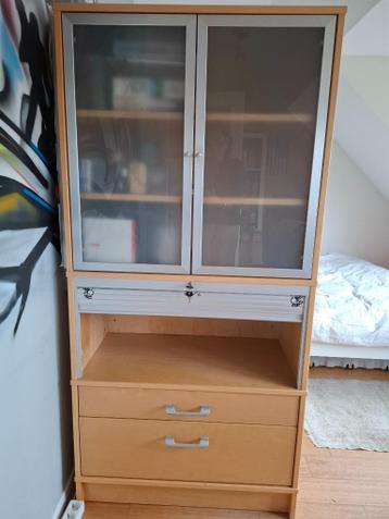 ikea effektiv roldeur hoge kast beuken 215x84x43 2 lades 3pl - afbeelding 2