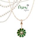 Kettinghanger + Ketting 46 cm Groen Bloem Parel 2,2 x 1,5 cm, Verzenden, Nieuw, Goud, Overige materialen