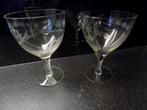 Glas Sierbokaal dessertglas met decoratieglas bokaal, Huis en Inrichting, Ophalen of Verzenden, Gebruikt