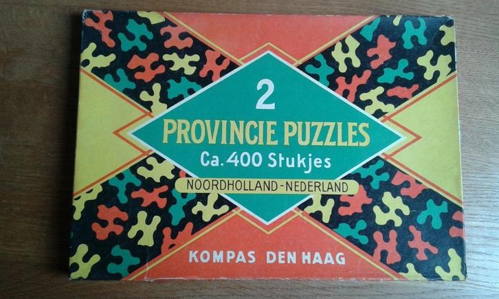 2 provincie puzzels Noord-Holland en Nederland staatkundig, Antiek en Kunst, Antiek | Speelgoed, Ophalen of Verzenden