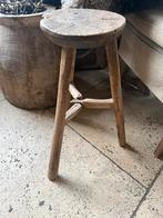 Landelijk Oud houten rond chinese krukje, Hoffz stijl, Huis en Inrichting, Ophalen, Gebruikt, Hout