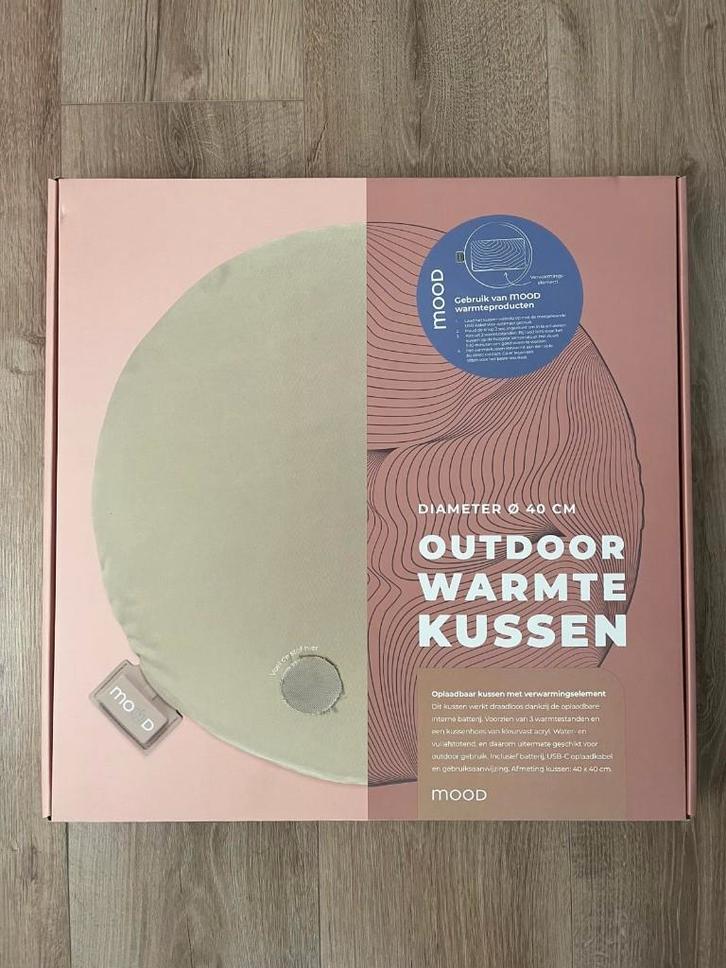 Mood outdoor warmtekussen NIEUW in doos, Huis en Inrichting, Woonaccessoires | Kussens, Nieuw, Overige kleuren, Rond, Ophalen