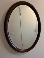 Ovale houten spiegel, Huis en Inrichting, Woonaccessoires | Spiegels, Ophalen, Zo goed als nieuw, Minder dan 100 cm, Ovaal