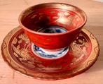 Klein Japans kopje en schoteltje met rood en goud, Ophalen
