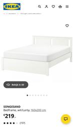 Bed, Huis en Inrichting, Ophalen, Wit, Tweepersoons, Zo goed als nieuw