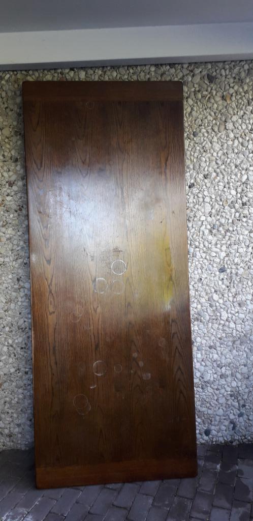 Zwaar eiken tafel/werkblad, Huis en Inrichting, Tafelonderdelen, Gebruikt, Tafelblad, 200 cm of meer, 50 tot 100 cm, Rechthoekig