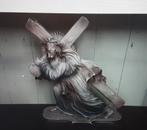 Kruiswegstatie Christus met kruis Religieus beeld Arnova, Antiek en Kunst, Ophalen of Verzenden