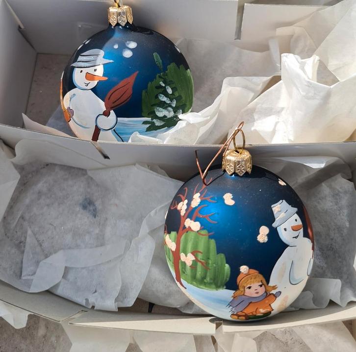 Kerstballen met leuke bedrukking, Diversen, Kerst, Zo goed als nieuw, Ophalen of Verzenden