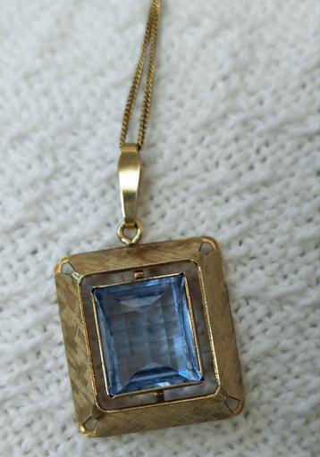 Vintage K&L Ketting met Blauwe Steen beschikbaar voor biedingen