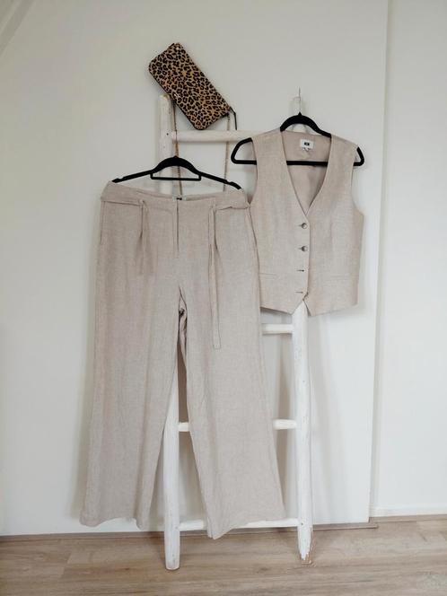 2delig SET beige linnen WE Large NW170,-, Kleding | Dames, Truien en Vesten, Zo goed als nieuw, Maat 42/44 (L), Beige, Verzenden