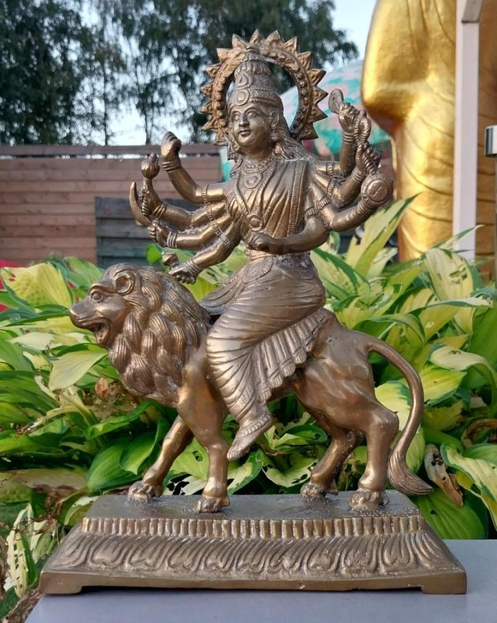 Godin Durga-standbeeld,Singhavahini,Shiva,Boeddha,buddha, Huis en Inrichting, Woonaccessoires | Boeddhabeelden, Gebruikt, Ophalen