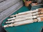 Antieke tafelpoten met wieltjes prachtig patina 73h Miekje's, Ophalen of Verzenden