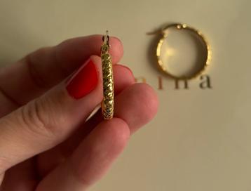 Anna + Nina goldplated creolen, goudkleurige oorbellen,25 mm beschikbaar voor biedingen