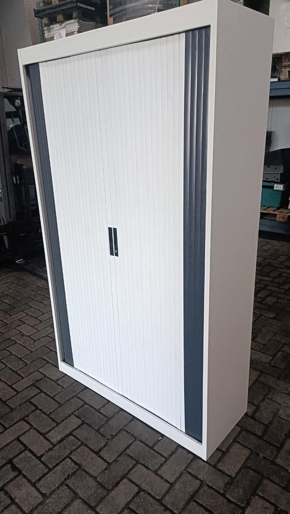 Nette zwart/witte metalen roldeurkast archiefkast, 100 tot 150 cm, R, Meerdere deuren, Ophalen of Verzenden
