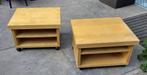 2 IKEA OPPLI bijzettafels op zwenkwieltjes (H 34 L 60 B 50), Ophalen, Minder dan 45 cm, Gebruikt, 55 tot 75 cm