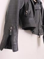 Leren Designer Jas Vintage Century Leather Jacket Zwart Lee, Ophalen of Verzenden, Zo goed als nieuw, Maat 34 (XS) of kleiner