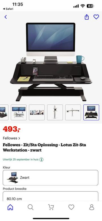 Bureau verhoger Zit Sta buro quickstand 2 Monitorsteunen beschikbaar voor biedingen