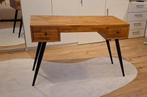Bureau, teakhout met metale poten (dutchbone), Ophalen of Verzenden, Gebruikt, Bureau