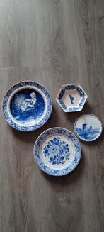 4  blauwe borden., Antiek en Kunst, Ophalen of Verzenden
