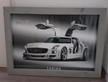 Auto Poster in Grijze Houten Lijst beschikbaar voor biedingen