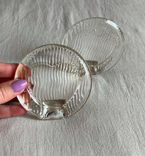 Vintage glazen fotolijstjes hartjesvorm mikasa/ japan ?, Antiek en Kunst, Antiek | Glas en Kristal, Ophalen of Verzenden