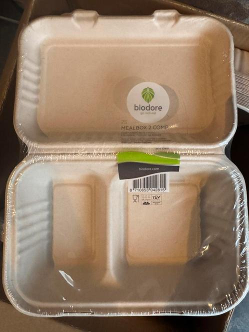 Menu box biodore - 2 compartimenten - maaltijdbox 250 stuks, Diversen, Papierwaren, Nieuw, Ophalen of Verzenden