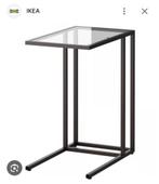 VITTSJÖ Laptoptafel en Laptophouder- Zwartbruin/Glas, Ophalen, Gebruikt, Glas, 75 cm of meer