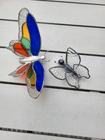 2 glas in lood vlinders, Antiek en Kunst, Ophalen