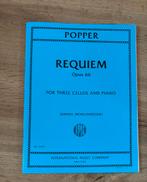 Popper Requiem Opus 66 - 3 Cello & Piano, Klassiek, Ophalen of Verzenden, Zo goed als nieuw, Artiest of Componist