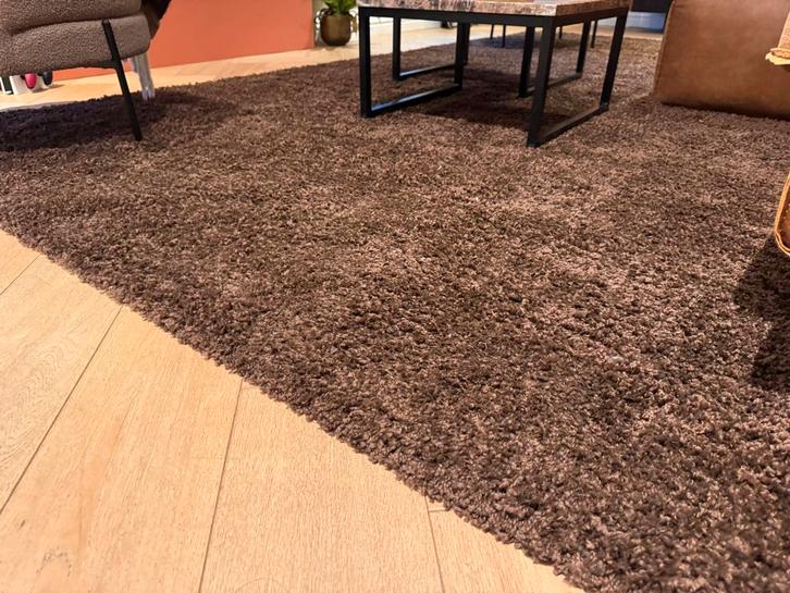 Groot Bruin Hoogpolig Vloerkleed 300x400, Huis en Inrichting, Stoffering | Tapijten en Kleden, Zo goed als nieuw, 200 cm of meer